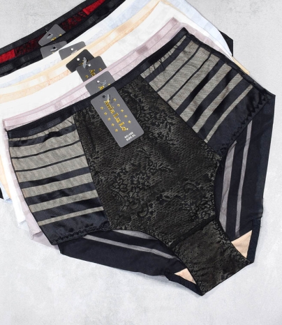 Laserowo wykończone majtki z siateczką Ania Lu Lo 355