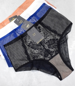 Zmysłowe majtki z siateczki z koronką Hon2 1120