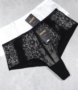 Figi brazylijskie, majtki brazyliany, koronka i siateczka Hon2 A1714